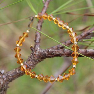 [5/$25] Orange Glass Lobster Claw Bracelet